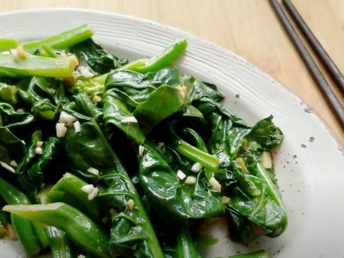 Flash-Cooked Greens with Garlic Recipe