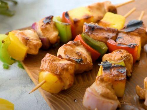 Hawaiian Teriyaki Chicken Skewers Recipe