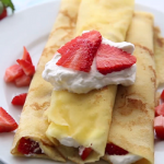 macerated strawberries and cream crepes recipe