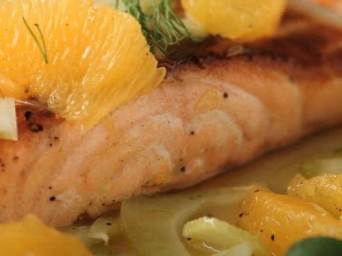 Seared Salmon with Oranges and Fennel Recipe