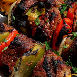 skewered steak and vegetable salad recipe