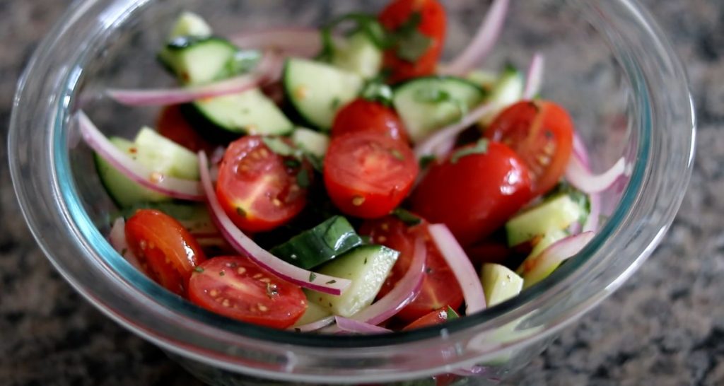 Tomato, Cucumber, and Sweet Onion Salad with Cumin Salt Recipe