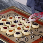 white chocolate orange pistachio thumbprint cookies recipe