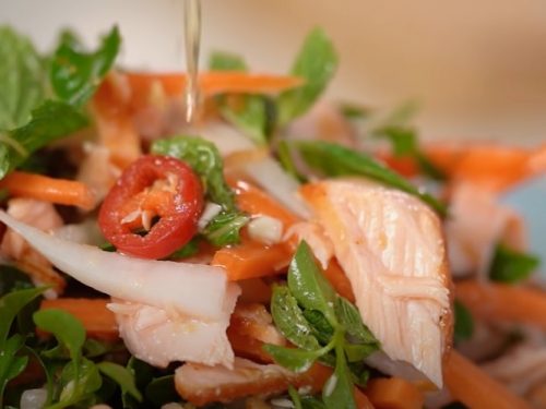 salmon with thai rice salad recipe