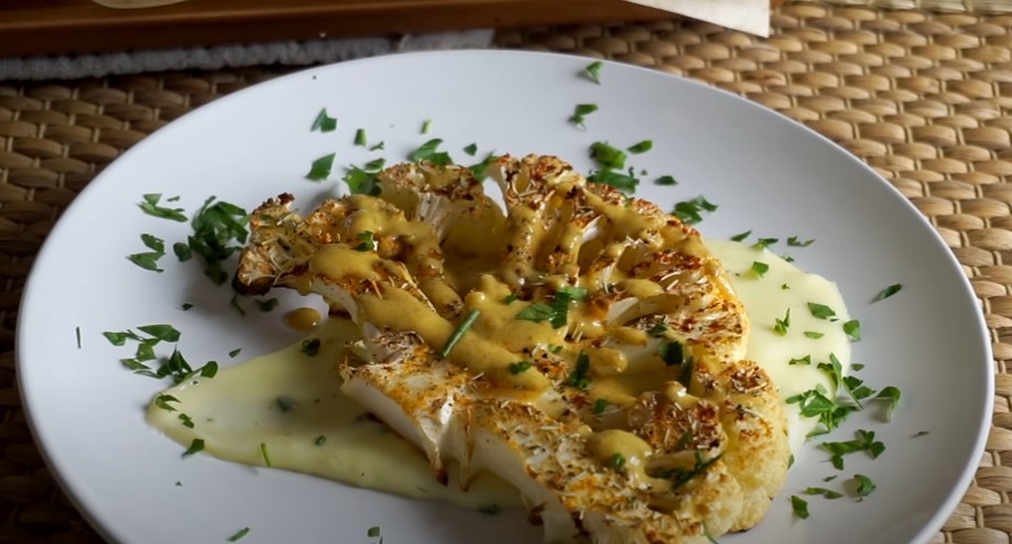 cauliflower steaks with cauliflower purée recipe