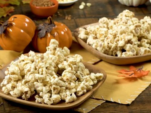 pumpkin pie spice popcorn with white chocolate recipe