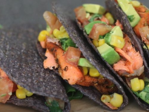 grilled salmon tacos with avocado salsa recipe