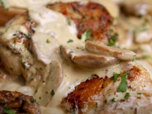 skillet creamy mushroom chicken florentine recipe