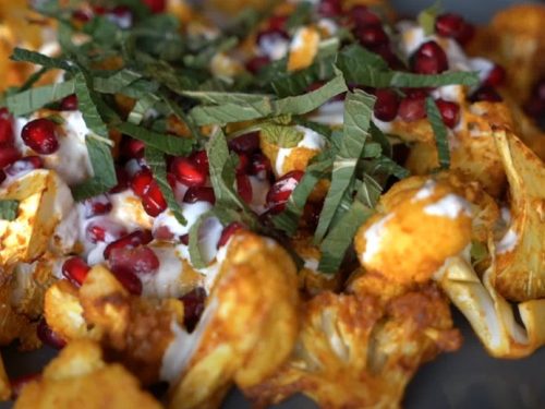 roasted cauliflower with minted yogurt recipe