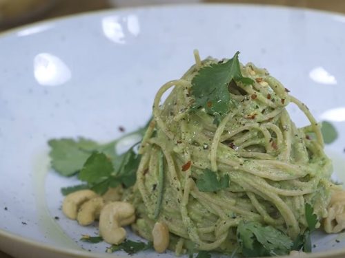 whole wheat spaghetti with caper pesto sauce recipe