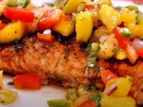 grilled salmon with peach salsa recipe