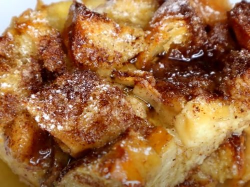 boozy caramel french toast casserole recipe