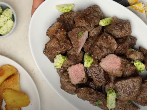 Air Fryer Garlic Steak Bites Recipe