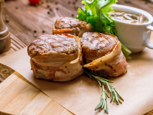 Bacon Wrapped Pork Medallions Recipe - Pan-seared bacon-wrapped pork tenderloin cuts