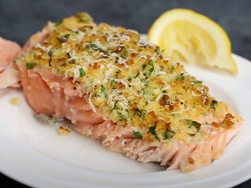 Baked Parmesan Garlic Herb Salmon in foil Recipe