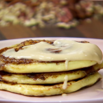 banana bread pancakes with cream cheese glaze recipe