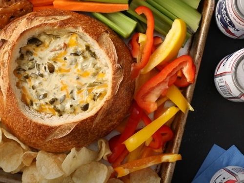 Cream Cheese Salsa dip in a Bread Bowl Recipe