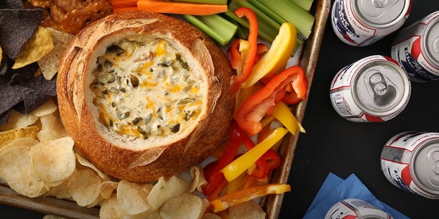 Cream Cheese Salsa dip in a Bread Bowl Recipe