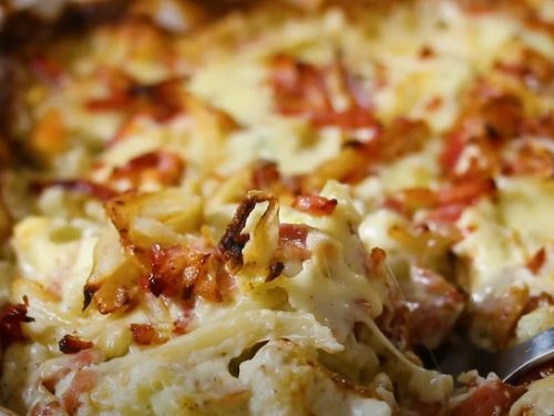 Creamy Cauliflower Au Gratin with Bacon Recipe