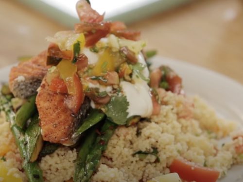 Hoisin-Lime Salmon with Asparagus Couscous Recipe