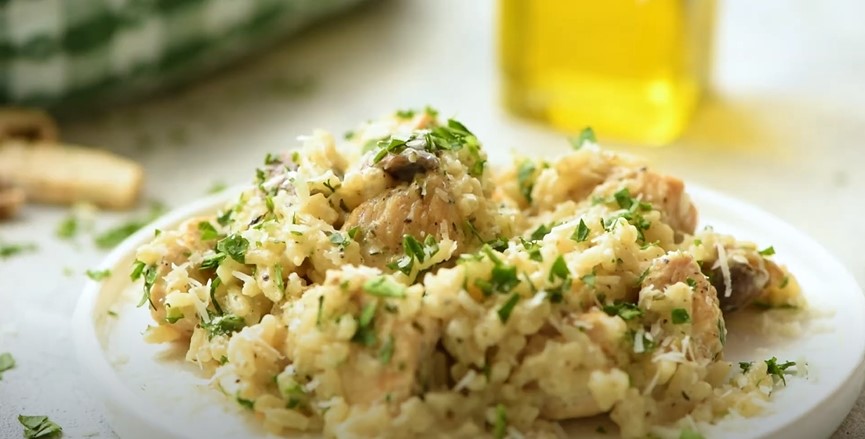 One Pot Parmesan Chicken with Mushroom Rice Recipe