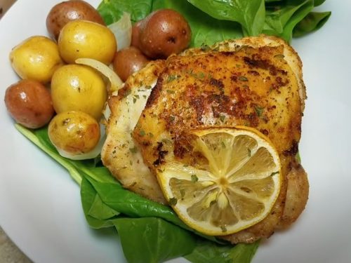 Slow Cooker Lemon Garlic Chicken Thighs and Veggies Recipe