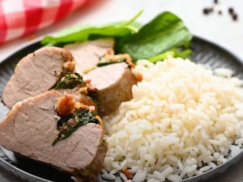 Spinach Bacon Stuffed Pork Tenderloin Recipe