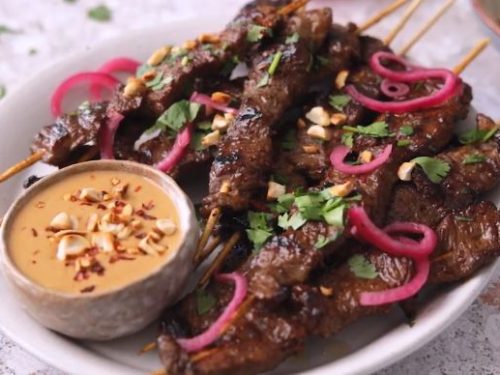 beef satays over thai salad recipe