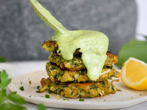 zucchini fritters with garlic herb yogurt sauce recipe