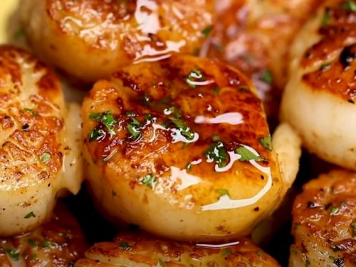 seared lemon garlic butter scallops recipe