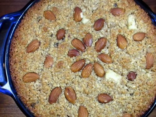 amish-style baked oatmeal with apples, raisins & walnuts recipe