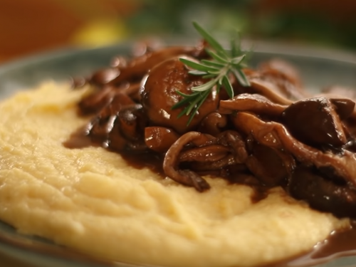 baked polenta with mushrooms recipe