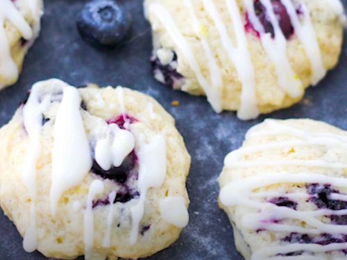 Blueberry Cream Cheese Cookies with a Lemon Glaze Recipe