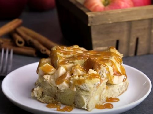 Caramel Apple Overnight French Toast Casserole Recipe