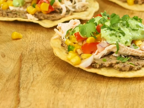 chicken and black bean tostadas recipe