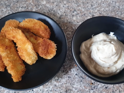 crispy tilapia fingers with lemon garlic mayonnaise recipe