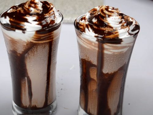 Dark Chocolate Milkshake with "Fluffy" Coconut Whipped Cream Recipe