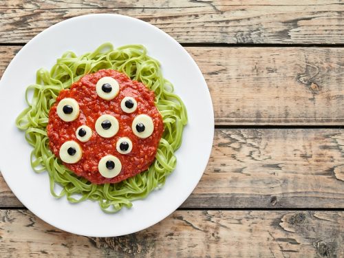 eyeball pasta halloween dinner idea recipe