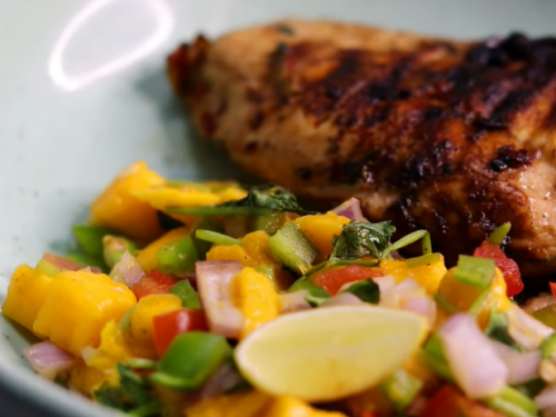 grilled chicken with black bean mango salsa recipe