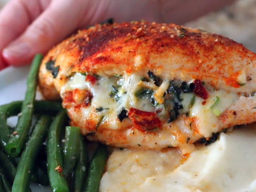 grilled chicken with spinach and melted mozzarella recipe