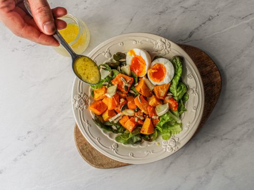 harvest cobb salad with a honey apple cider vinaigrette recipe