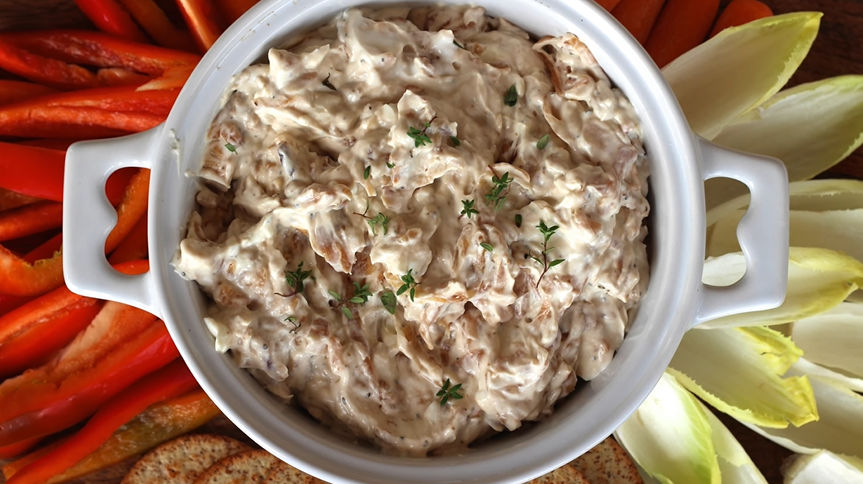 hot caramelized onion and bacon dip recipe