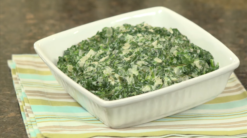 light creamed spinach recipe