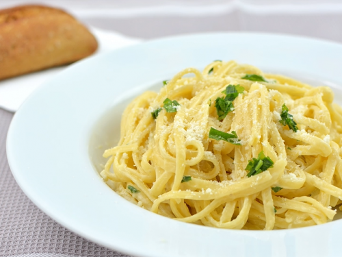 linguini with arugula, garlic & parmesan recipe