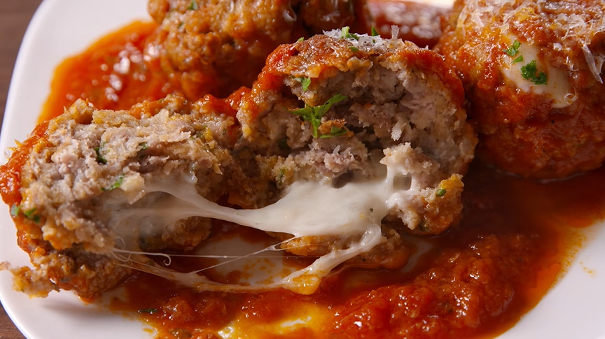 mozzarella stuffed meatballs recipe