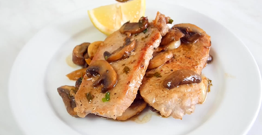 mushroom-garlic pork chops recipe