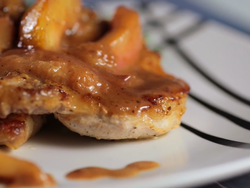 pork chops with peach-mango chili sauce recipe