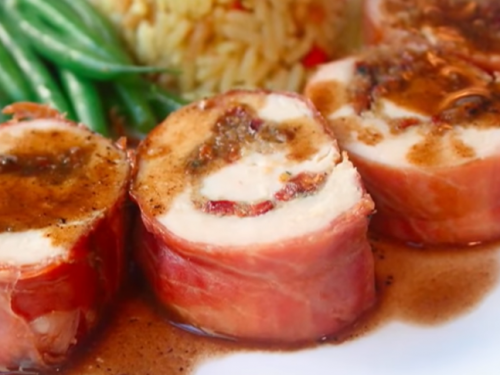 prosciutto-wrapped cherry-stuffed chicken breasts recipe