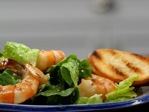 Sour-Orange and Grilled Jumbo Shrimp Caesar Salad Recipe