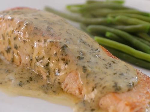 steamed salmon with watercress and lemon butter recipe